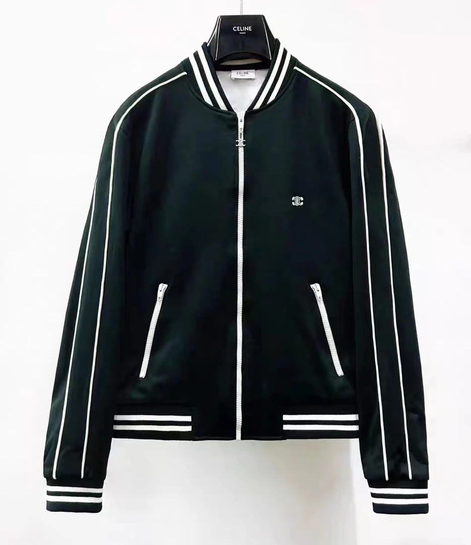 全新未使用 Celine/思琳 M 秋冬胸口凯旋门Logo刺绣夹克外套2Y83C