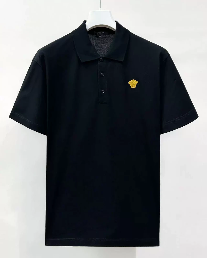全新未使用 Versace/范思哲 M 春夏美杜莎刺绣男士短袖T恤1008492