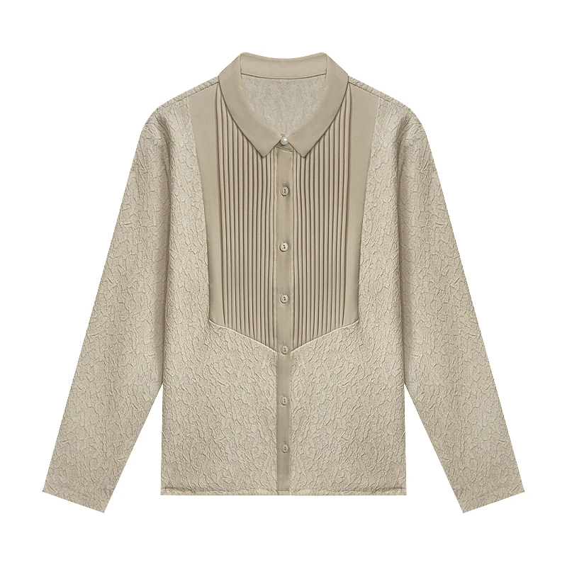 拼接撞色蕾丝衬衣   2558