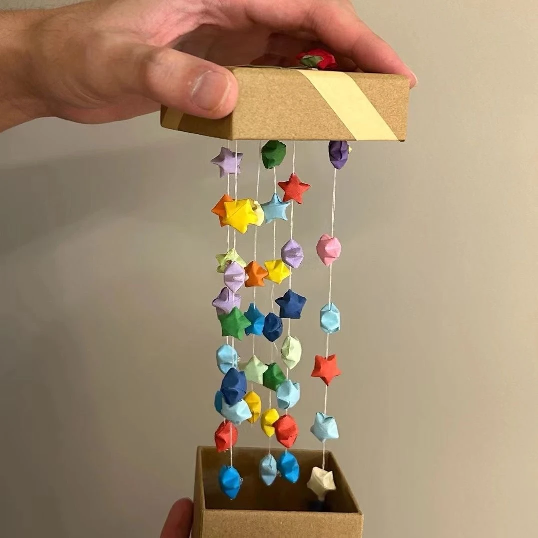 彩色星星惊喜礼盒diy材料包变色幸运星星折纸盒子情人节创意礼品