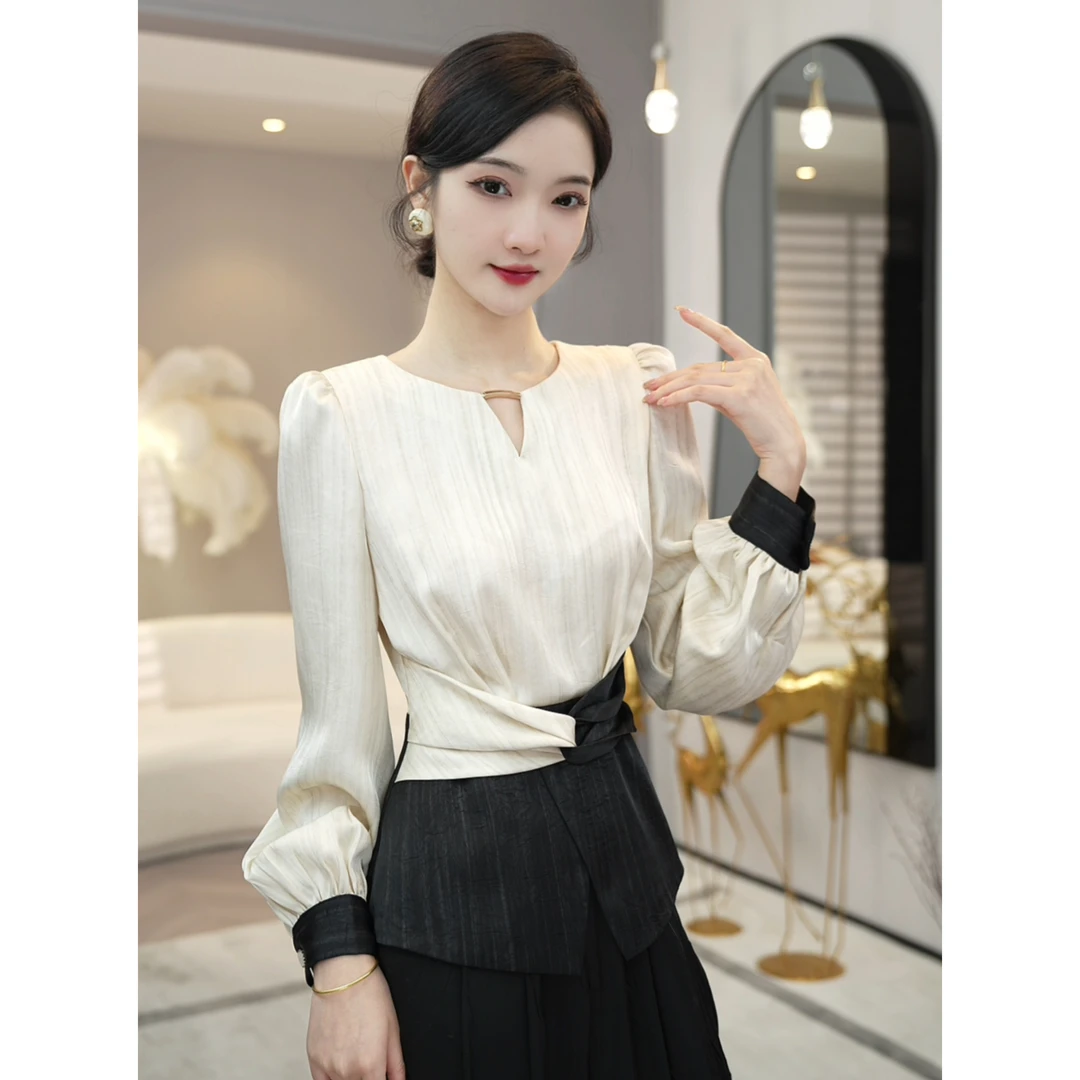 唐熹现货2025年秋季新款【DD-6228】洋气时尚设计感长袖衬衫上衣女