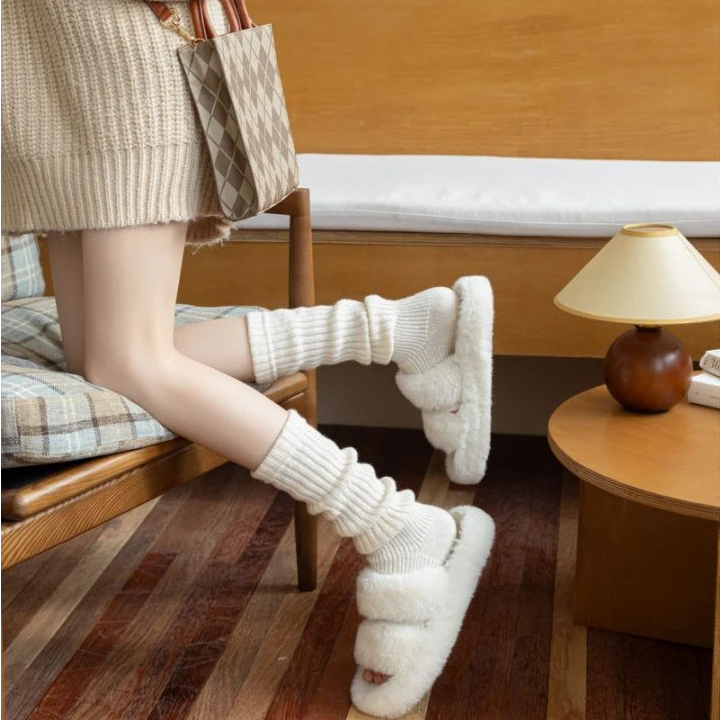 【踩脚袜套】踩脚粗针长筒袜套堆堆袜腿套女团风慵懒韩版纯色百搭