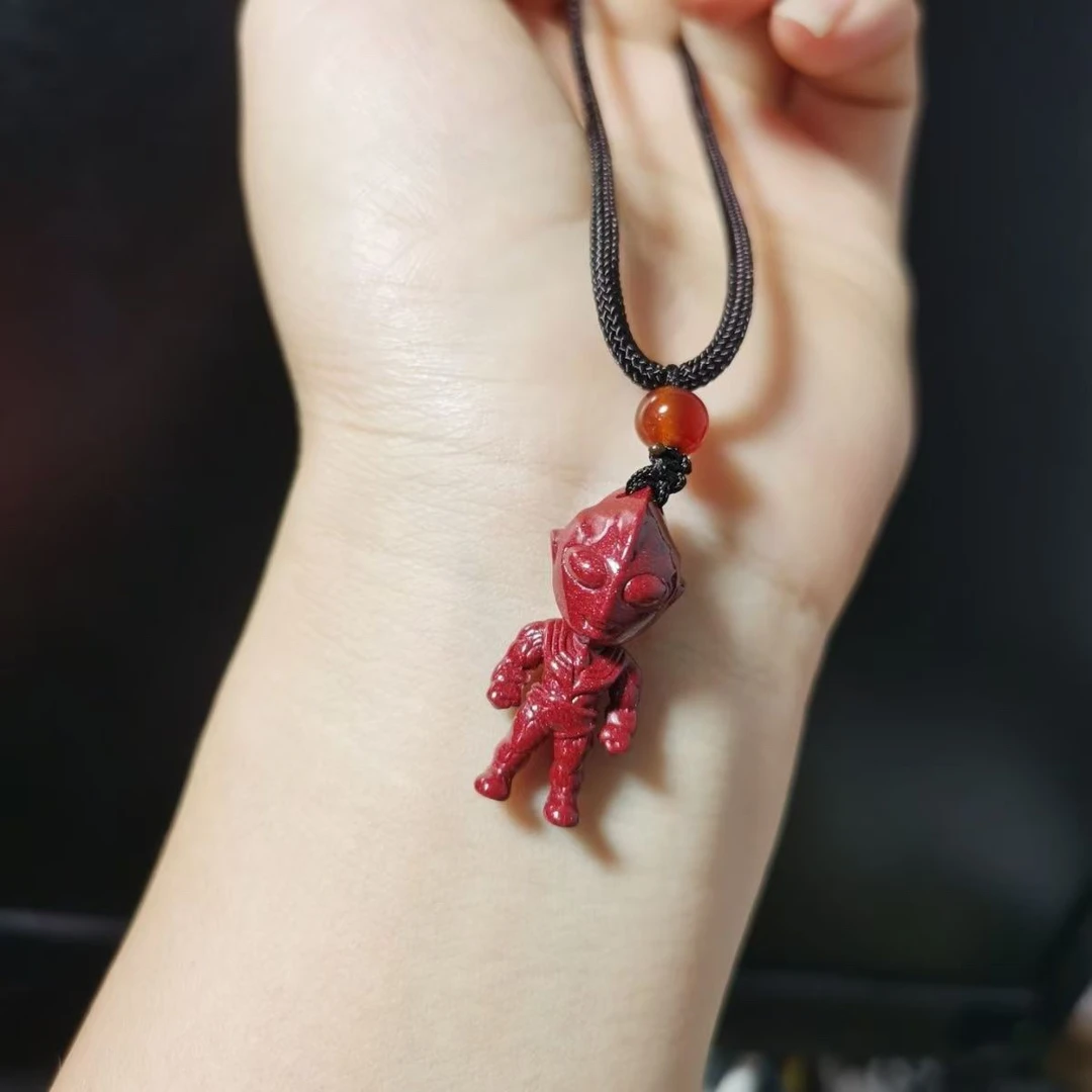 含辰砂工艺品天然朱砂奥特曼吊坠儿童本命年男女小孩紫金砂