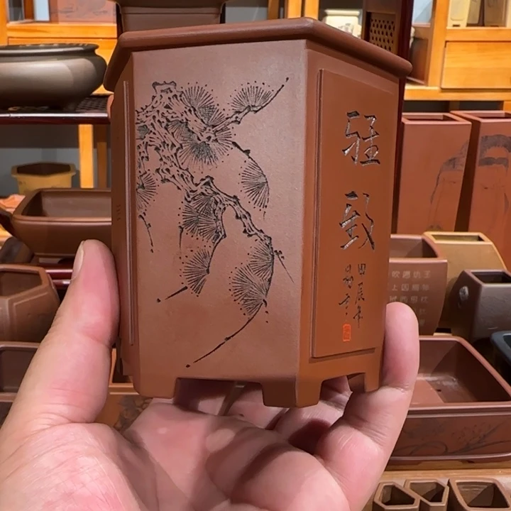 紫砂花盆全手工制作