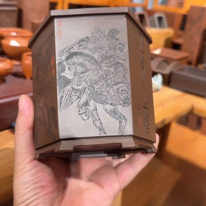 紫砂花盆五****?全手工制作