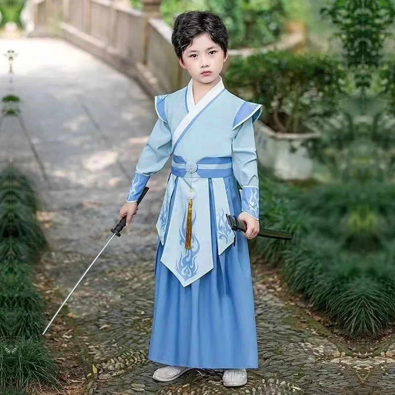 汉服男童少爷男款儿童古风唐装侠客中国风秋季国风服唐装古装汉服