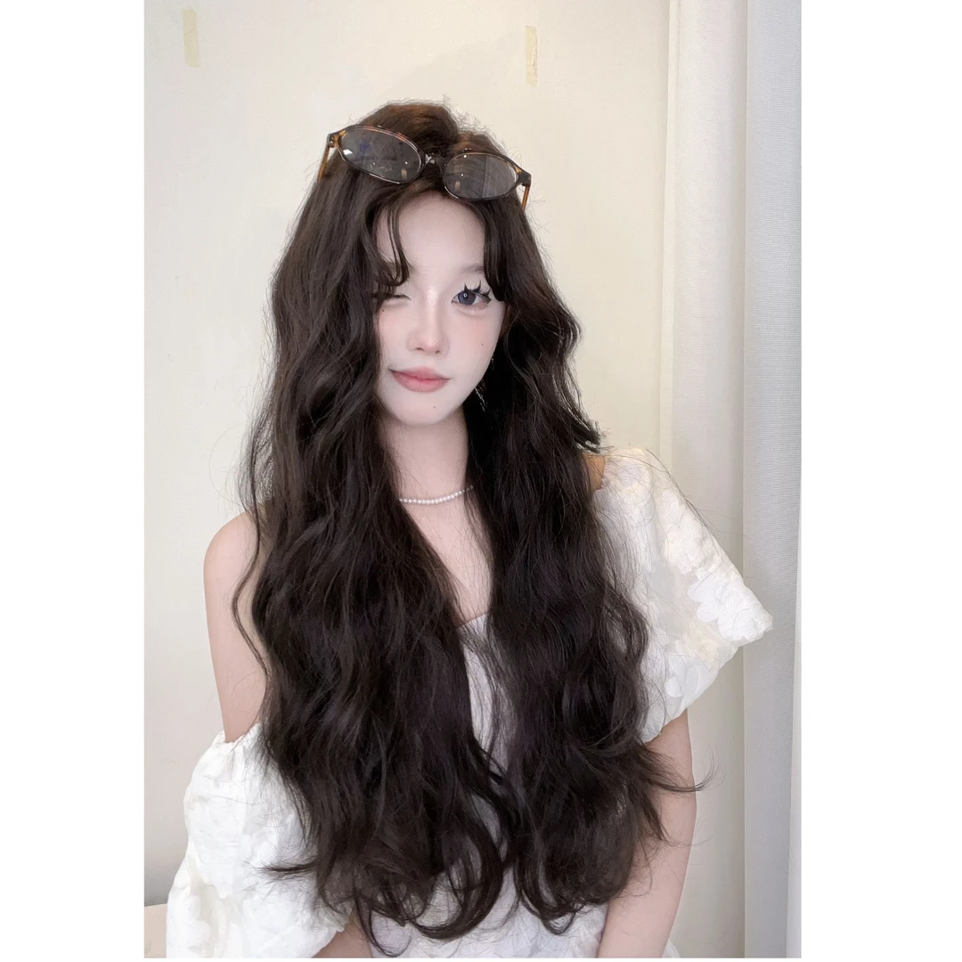 【公主日记】假发黑茶色羊毛卷蛋蛋卷氛围感可爱前额蕾丝仿真头皮