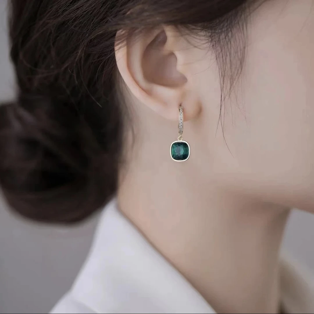 精美爆款气质绿色流行方块耳饰（38234）