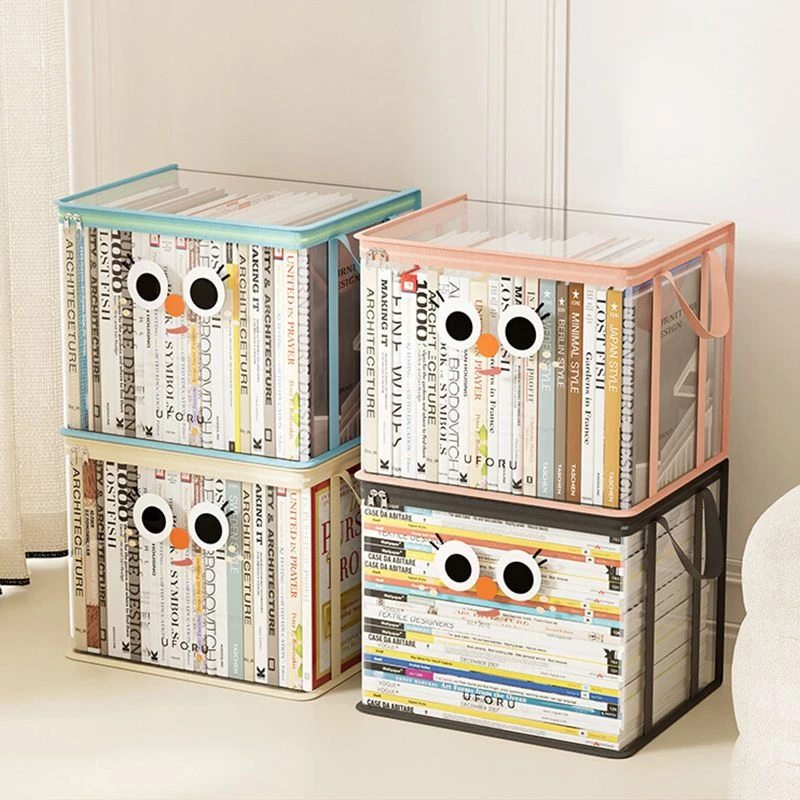 防尘书本收纳袋防尘透明学生书籍高中生学习用品整理旧书收纳箱