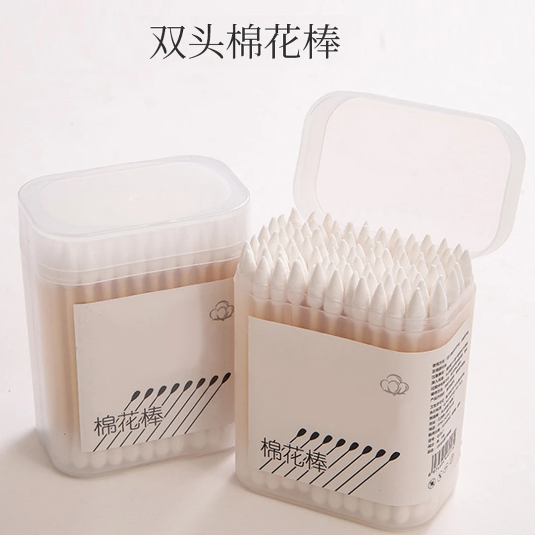 双头棉签棒 化妆用木棒棉花棒挖耳朵双头棉签棒一次性清洁棉棒