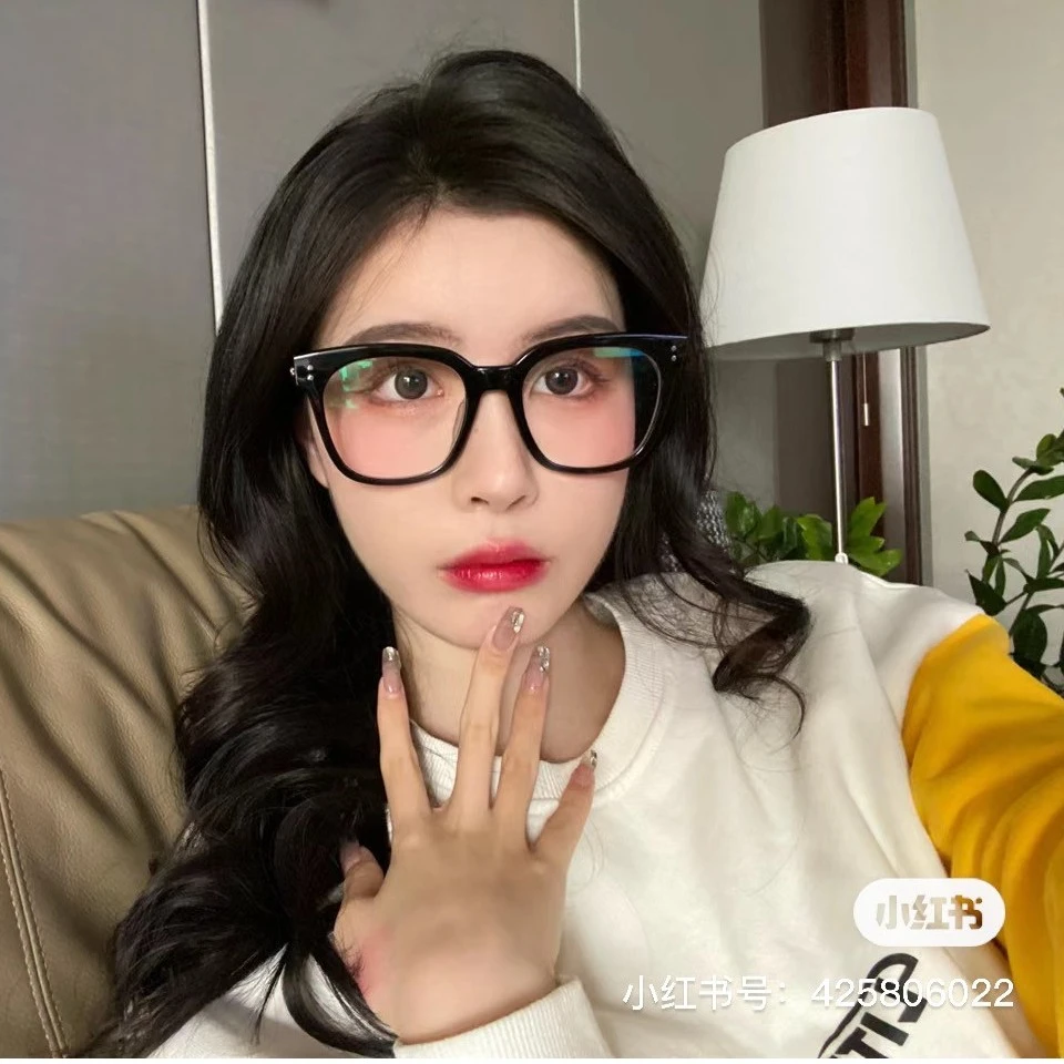 21-黑色素颜神器防辐射近视眼镜女配度数散光韩版潮变色眼睛框男