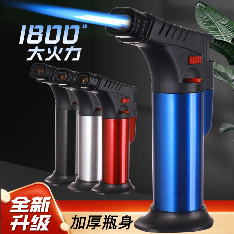 新款防风直冲喷枪蓝焰耐高温双火焰点火器点艾灸雪茄多功能打火机