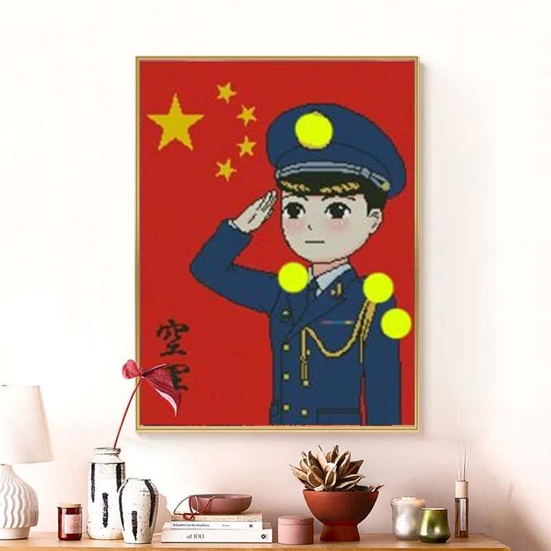 兵哥钻石画2025新款贴画客厅海陆空礼服手工点diy砖石简单十字绣