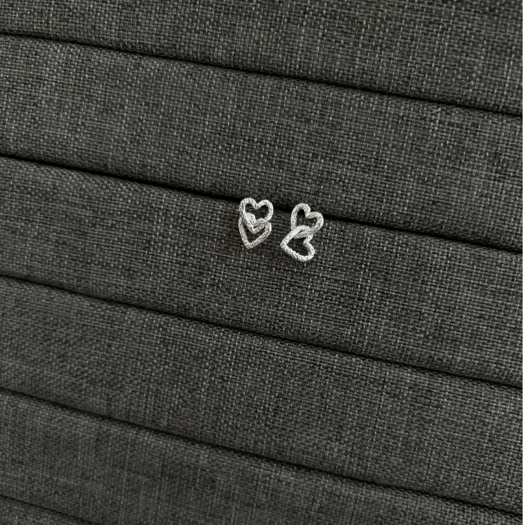 925银耳饰 s925纯银镂空爱心耳饰甜美高级精致灵动百搭气质简约