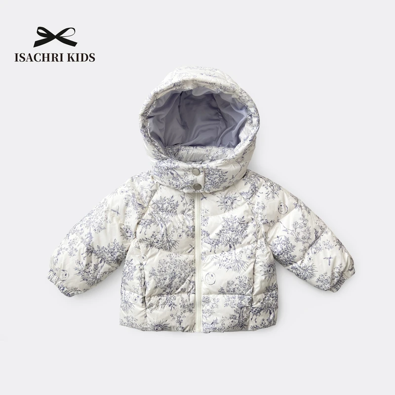 晶晶家【D家系列】高品质女童装羽绒服秋冬保暖儿童白鸭绒外套IS290