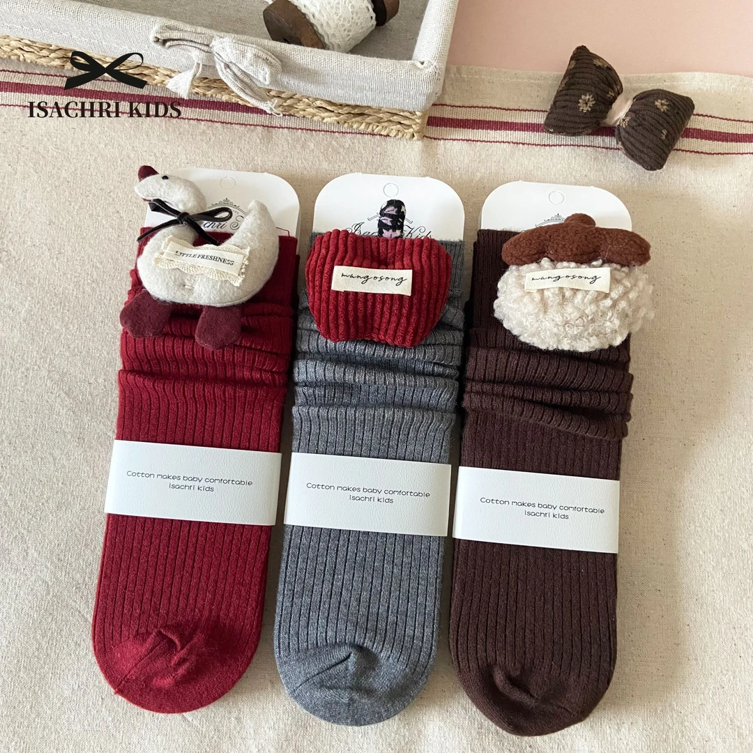 晶晶家【玩偶袜】百搭袜~儿童袜女童春秋堆堆袜宝宝针织袜 IS270