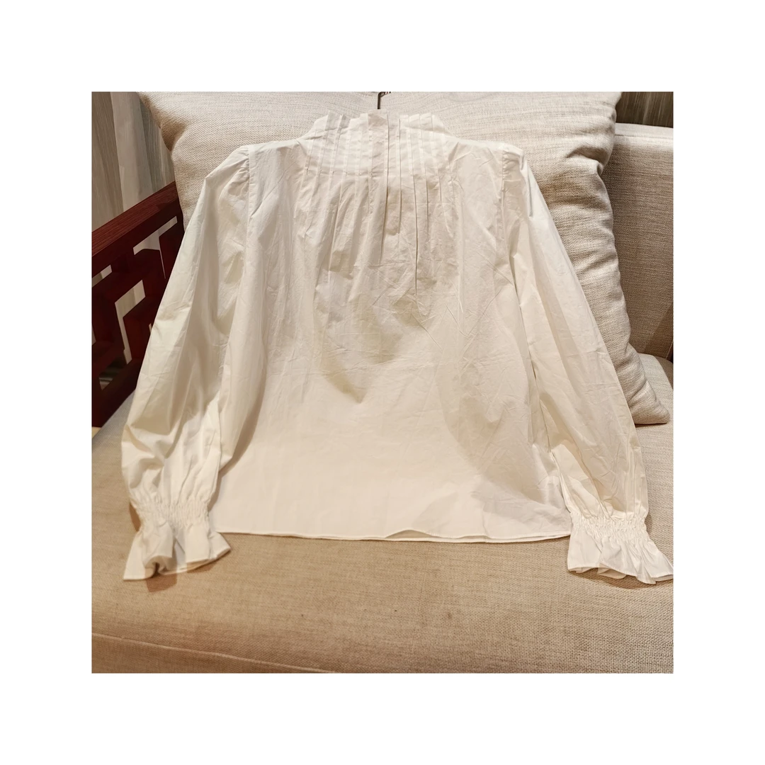 24357456【高贵之选】手工捏褶优雅天鹅颈上衣