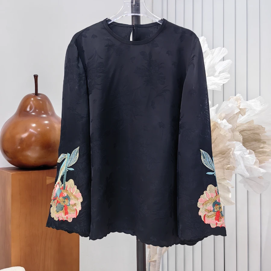 24315526【素香】24秋新中式国风刺绣显瘦上衣