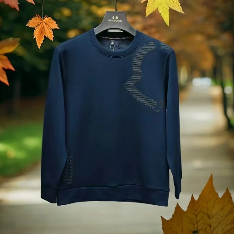 【加绒卫衣8066】男款商务绅士时尚都市休闲T恤长袖加绒打底衫卫衣