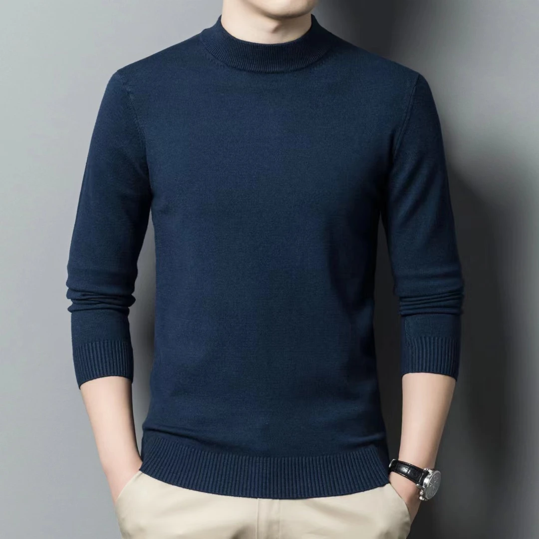 【精纺羊毛】450克加厚男士圆领长袖休闲百搭保暖打底衫冬季