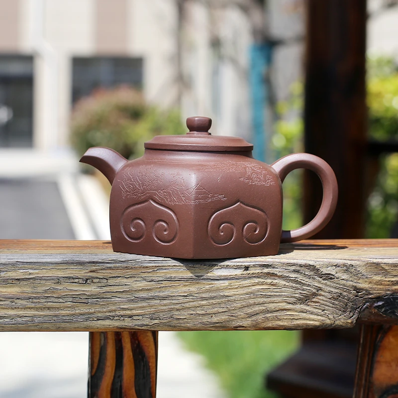 宜兴紫砂壶全手工名家高工史爱民作品泡茶家用茶具六方如意壶