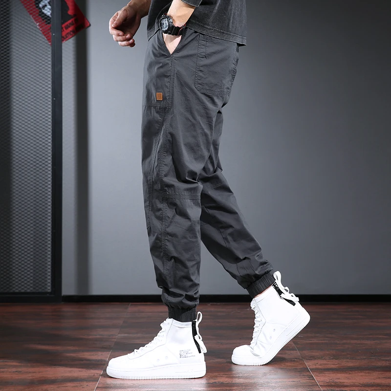 罗宾汉春秋季薄款工装裤子男士休闲裤潮牌宽松大码束脚长裤男百搭