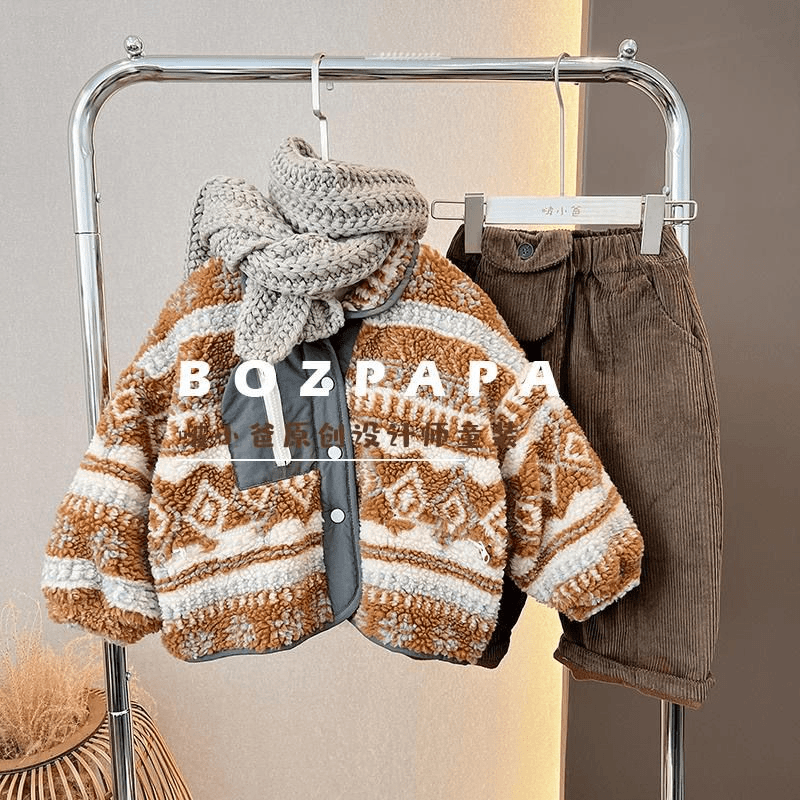 男女童外套2023年秋冬装新款加绒加厚宝宝冬棉内胆男洋气保暖韩版