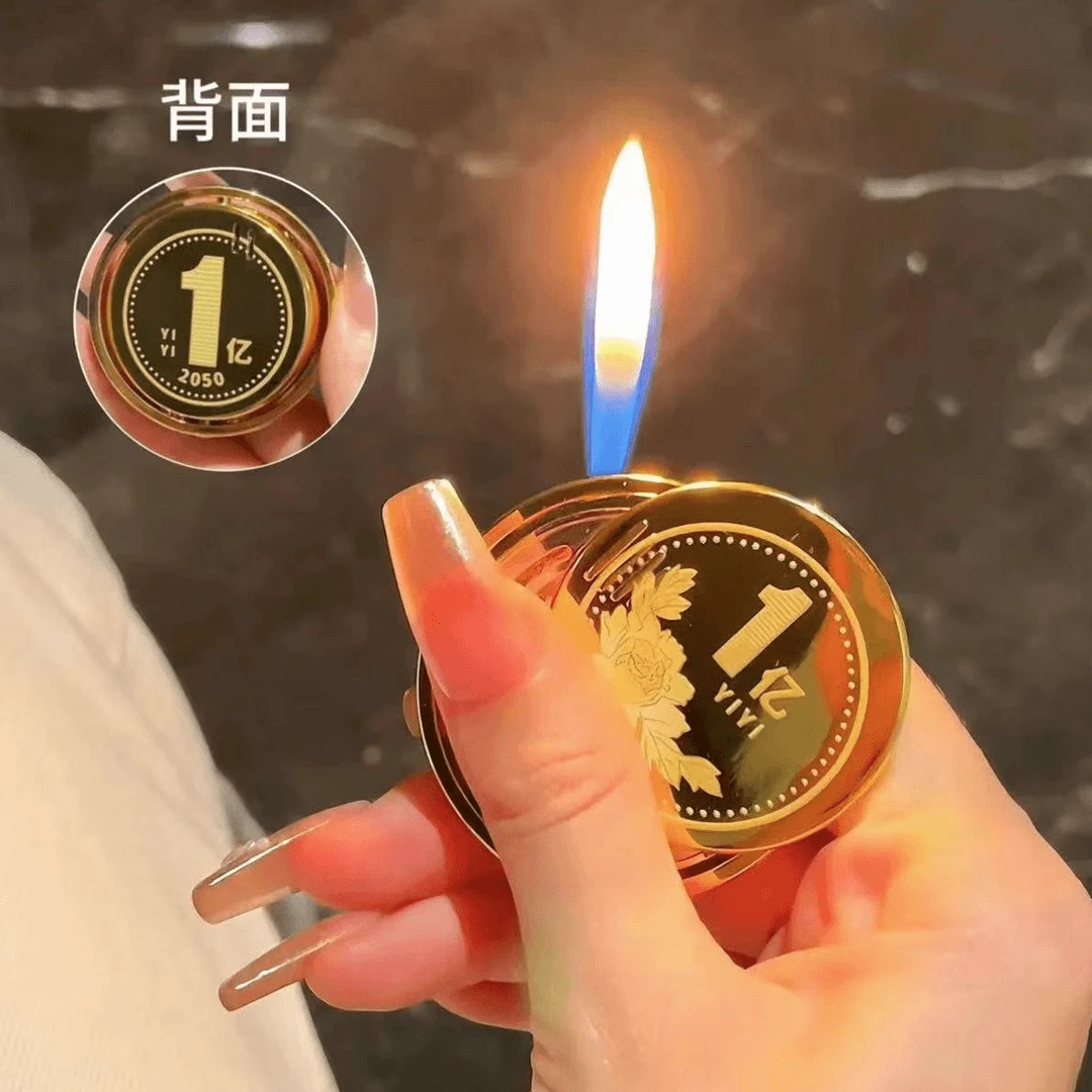 转~1~亿转全金旋转陀螺可充气打火机时尚潮玩创新电镀打火机