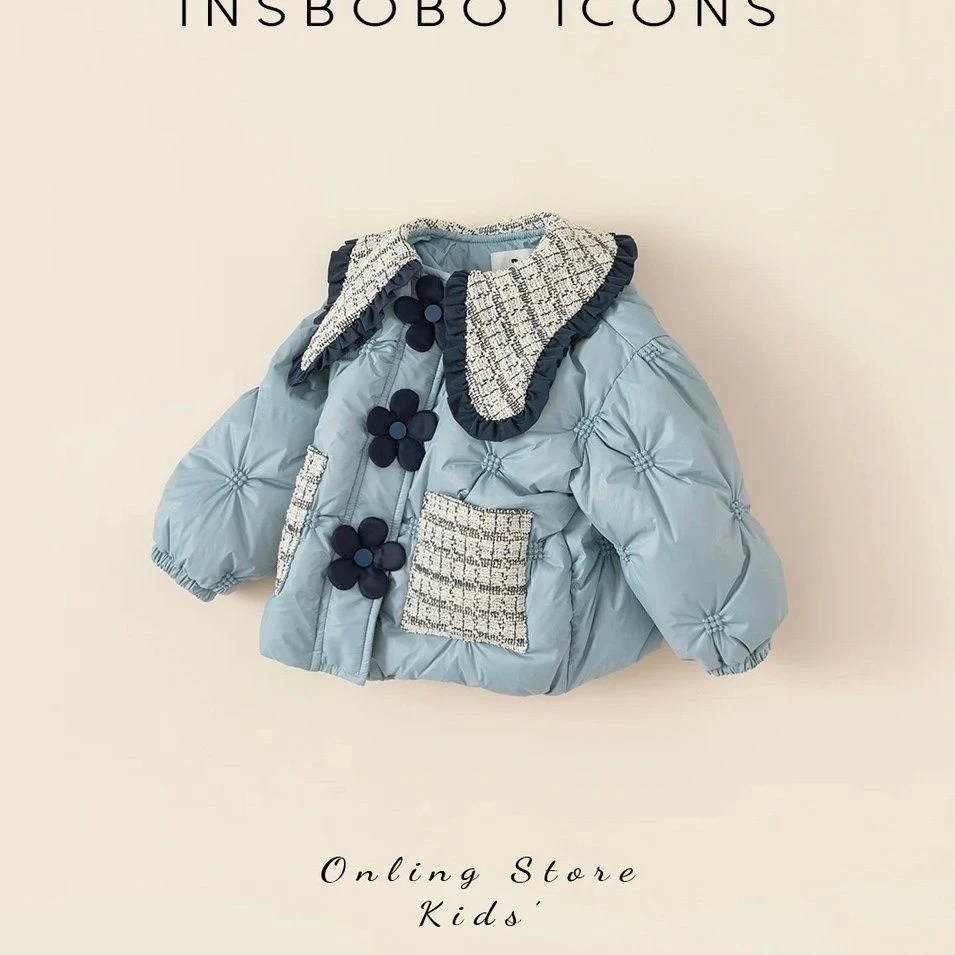 巴拉女童新款棉服儿童冬季外套女宝宝可爱衣服短款保暖棉衣洋气棉