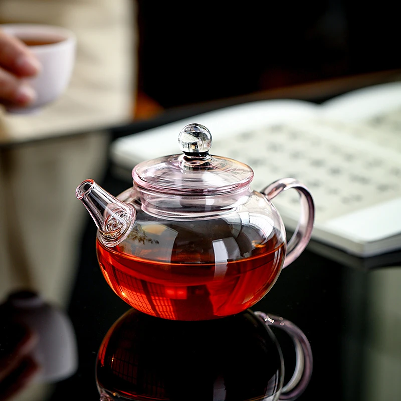 女士迷你玻璃小茶壶一人用200ml精致单人透明功夫泡茶器茶具套装