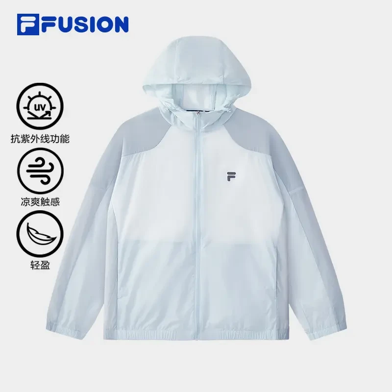 FILA斐乐夏季凉感防晒衣服轻盈透气抗UV50 连帽皮肤衣舒服穿搭