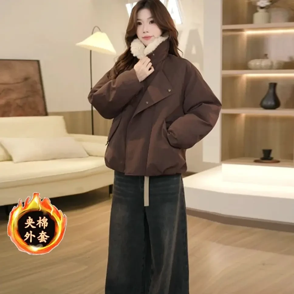 拉夏贝尔时尚设计感外套女冬季新款高级感派克服百搭休闲夹克外套