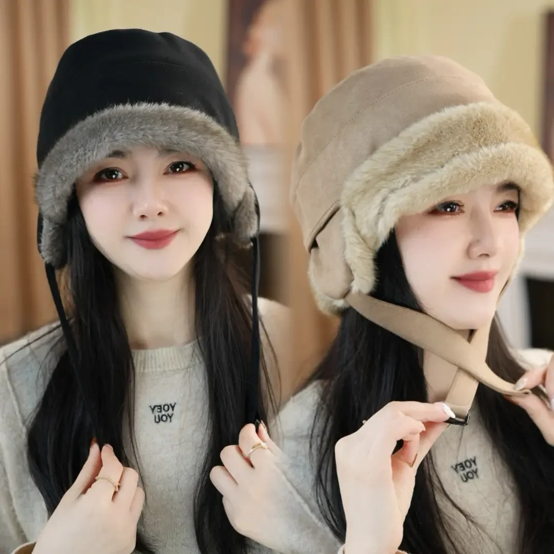 渔夫帽雷锋帽盆帽秋冬女冬季帽子保暖帽加绒骑车