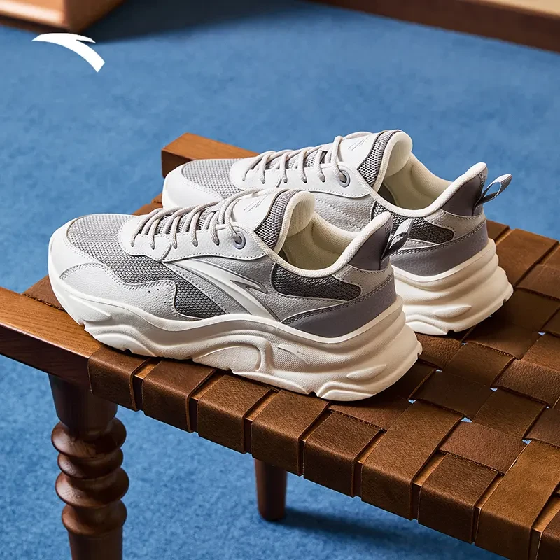 安踏小千禧男鞋休闲鞋男新款户外运动网面透气软底增高复古老爹鞋