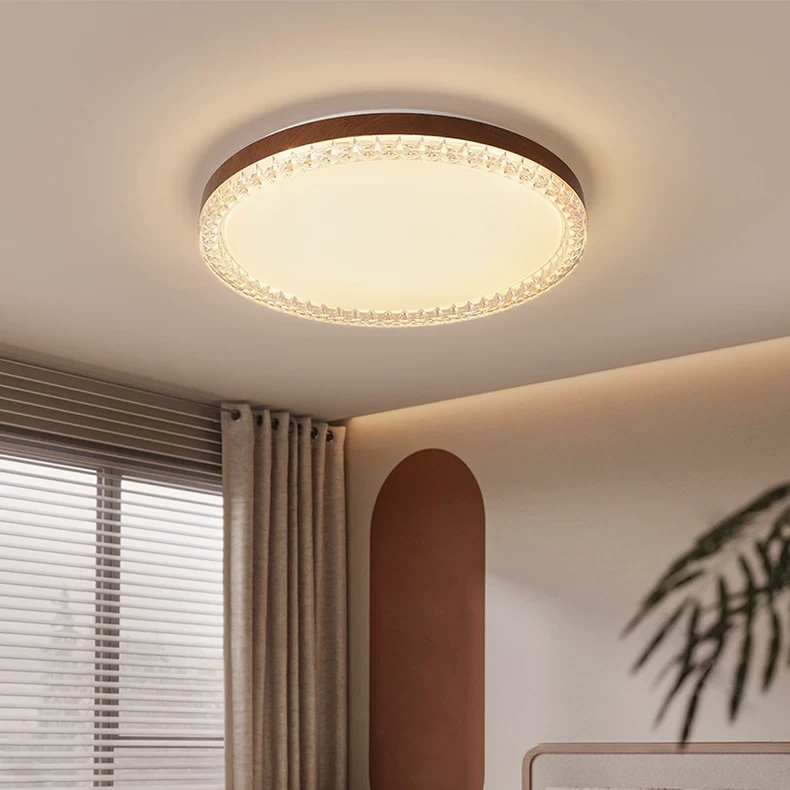 新中式吸顶灯铁艺卧室灯法式复古圆形房间灯创意书房护眼灯具家用