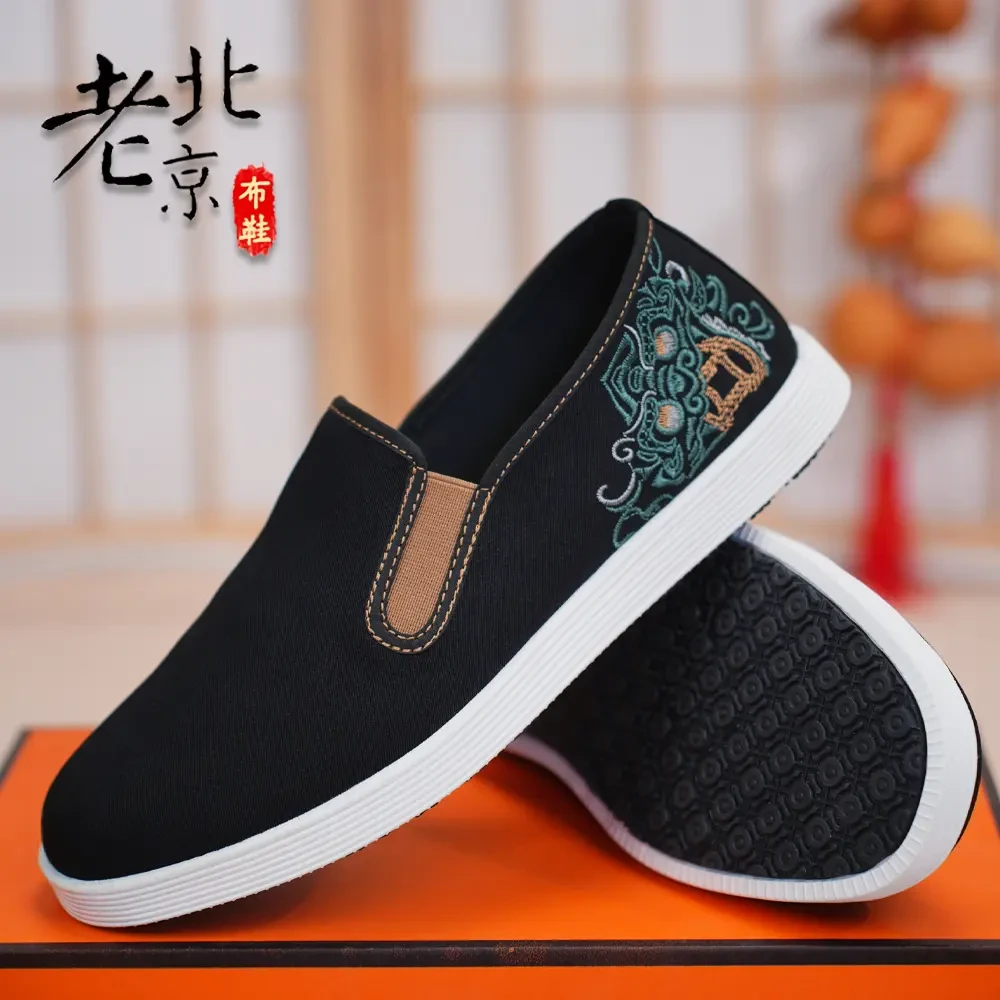 【高品质】老北京布鞋2025夏季新款舒适透气耐磨百搭男士一脚蹬