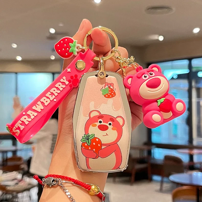 适用吉利帝豪gs钥匙套卡通图案草霉熊星瑞/缤越博越TPU保护壳包扣