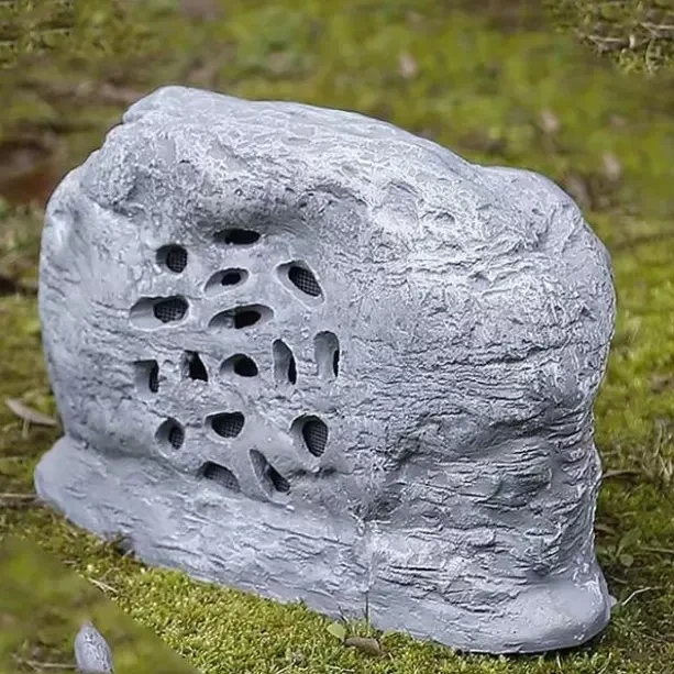 灰色ABS仿真石头音箱户外防水适用于公共广播