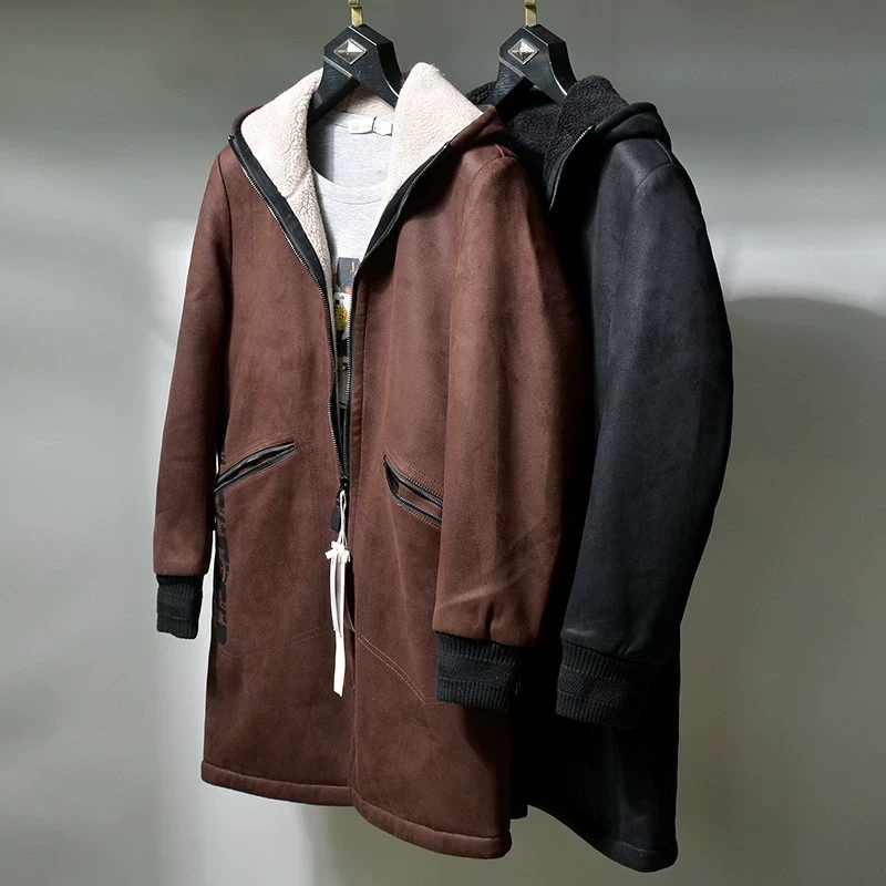 中青年男士冬季中长款时尚厚实外套711