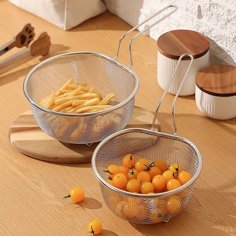 304不锈钢漏勺细网沥水漏油网筛油炸锅过滤网篮网不锈钢镂空煎铲