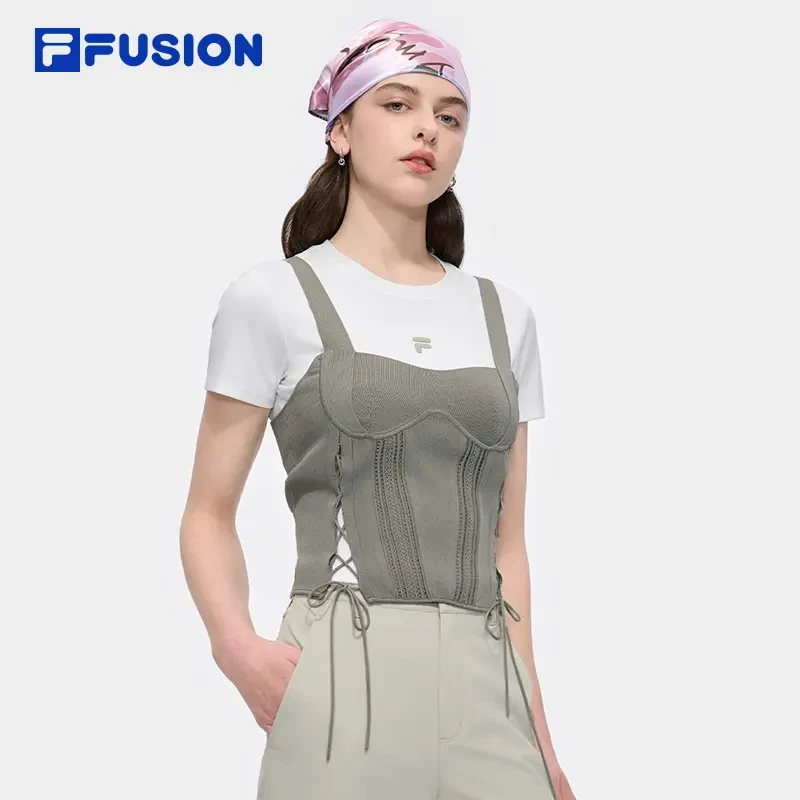 【欧若机能风】Fila斐乐潮牌女新款时尚两件套百搭短袖舒服穿搭