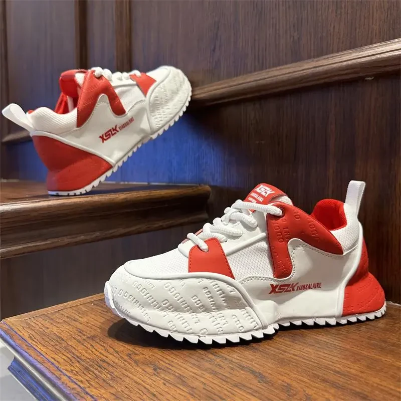 2025春季男款增高系带百搭休闲韩版包底老爹鞋面时尚厚底潮流潮鞋