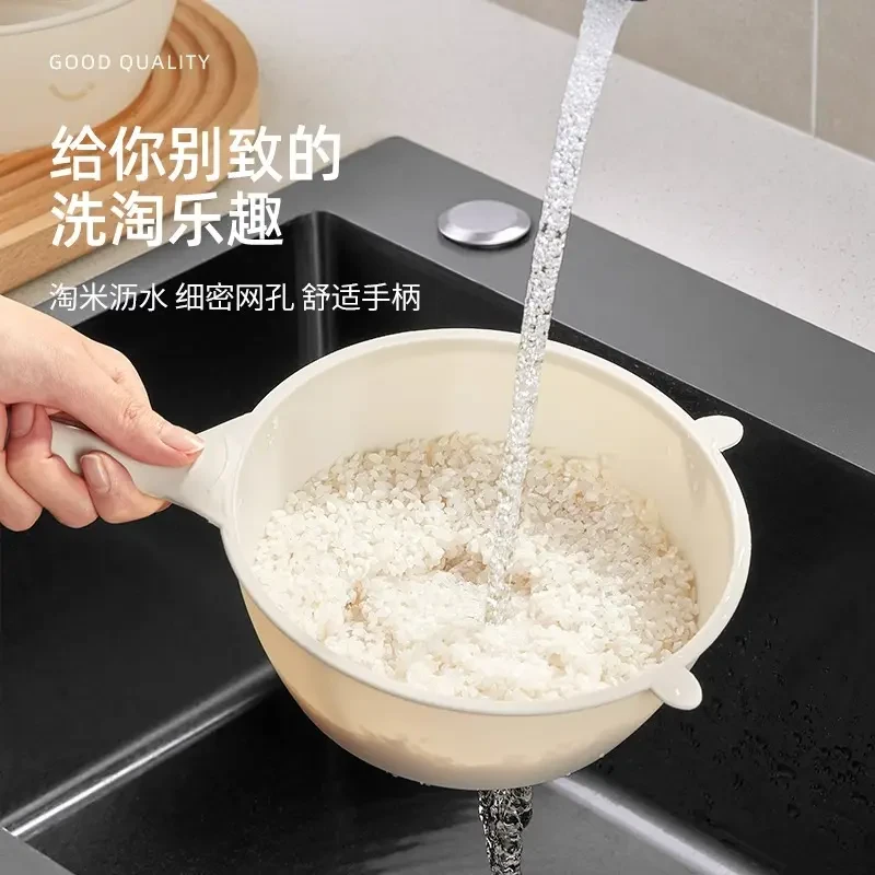 荞芬淘小米神器洗米筛淘米盆细孔过滤厨房家用洗菜盆沥水盆