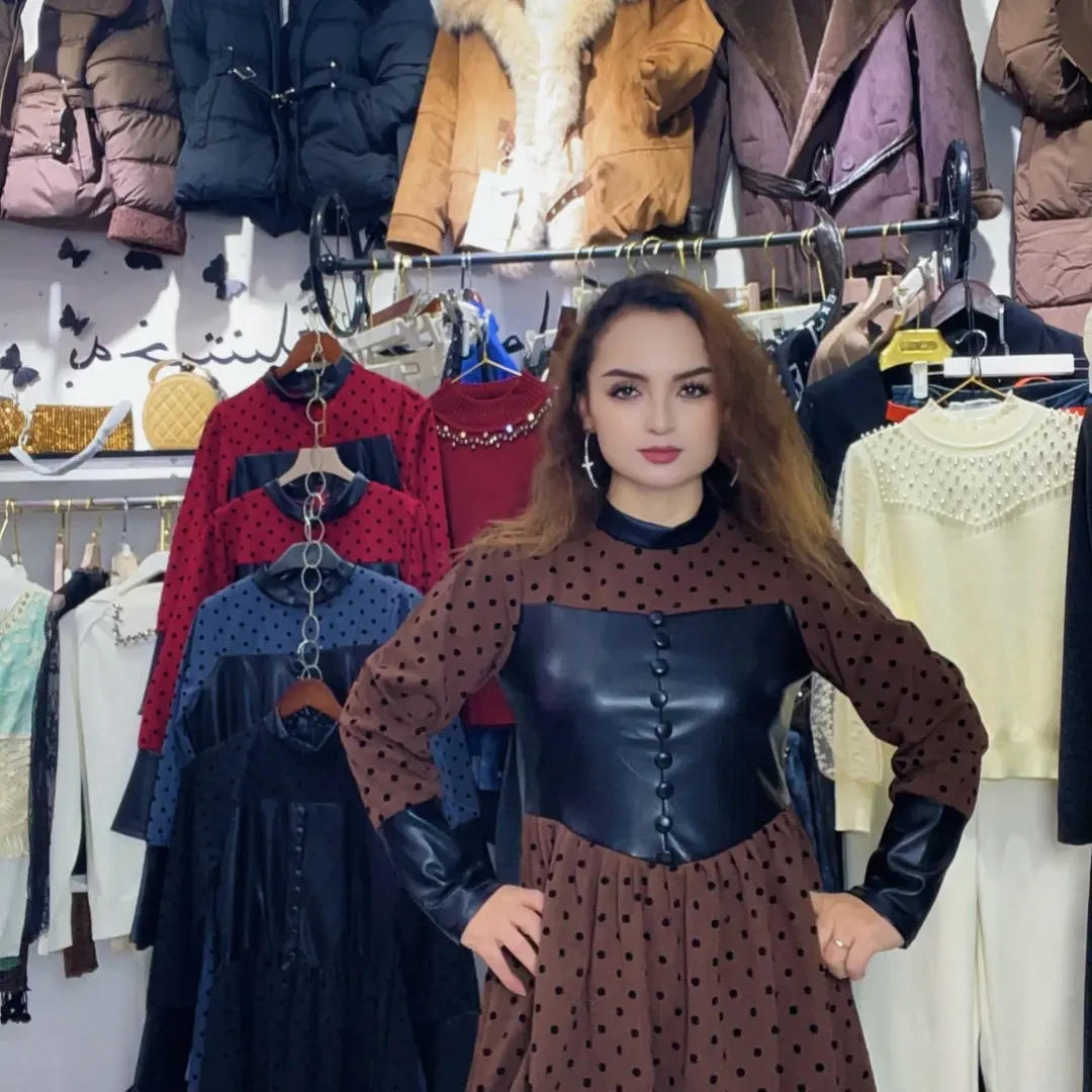 早秋新款法式复古波点收腰显瘦气质长款连衣裙