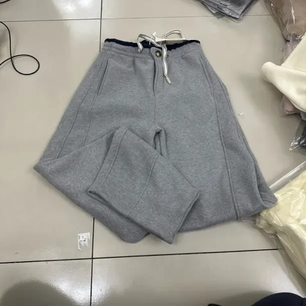 秋冬加绒甜酷弯刀裤休闲阔腿显瘦裤通勤风保暖灰色长裤