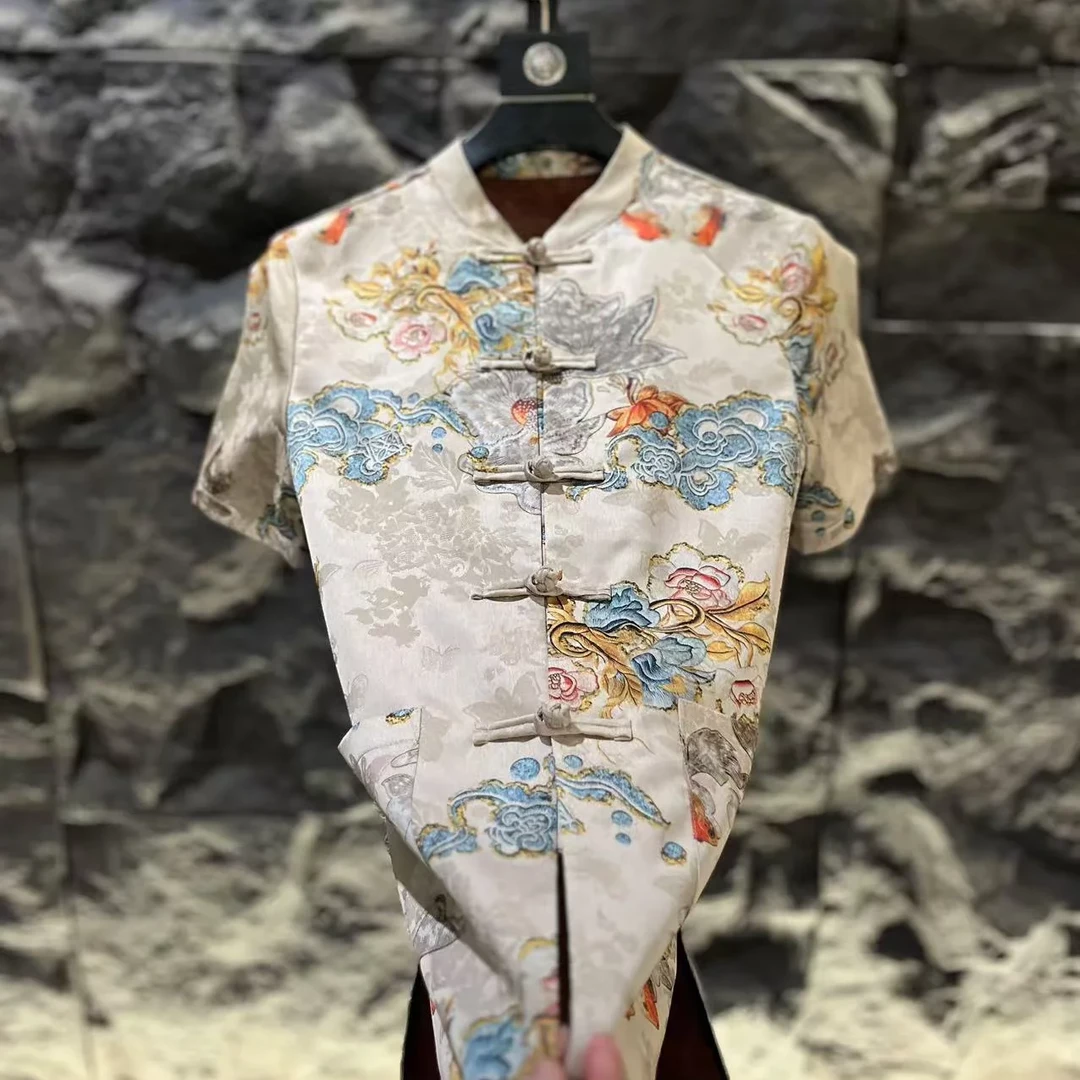 262153 127男士新款时尚休闲百搭唐装T恤