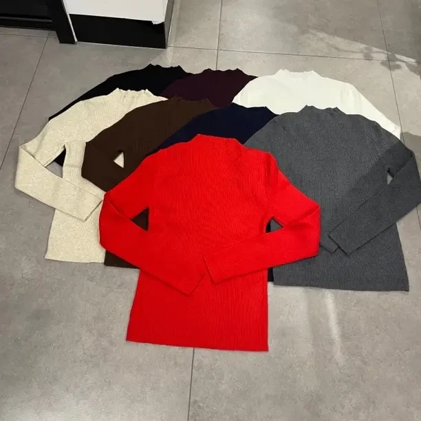 6327显瘦百搭坑条半高领针织衫内搭打底