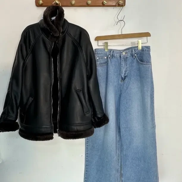 韩国东大门Pu加厚外套