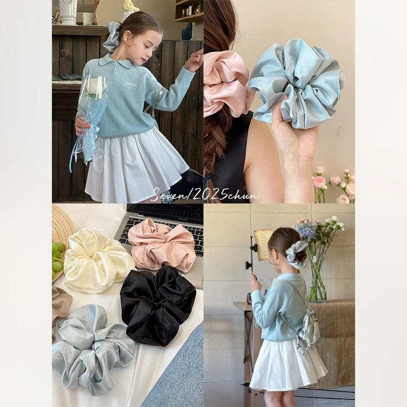 SKA2585女童法式缎面发绳发圈新款猪大肠发圈气质韩系皮筋