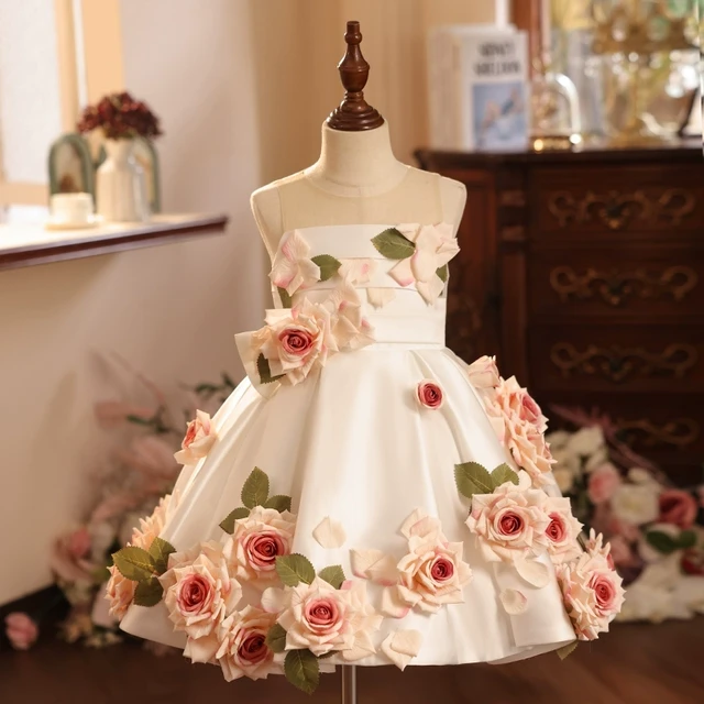 2025新款花仙子女童公主裙礼服小女孩主持人走秀钢琴演出服蓬蓬裙